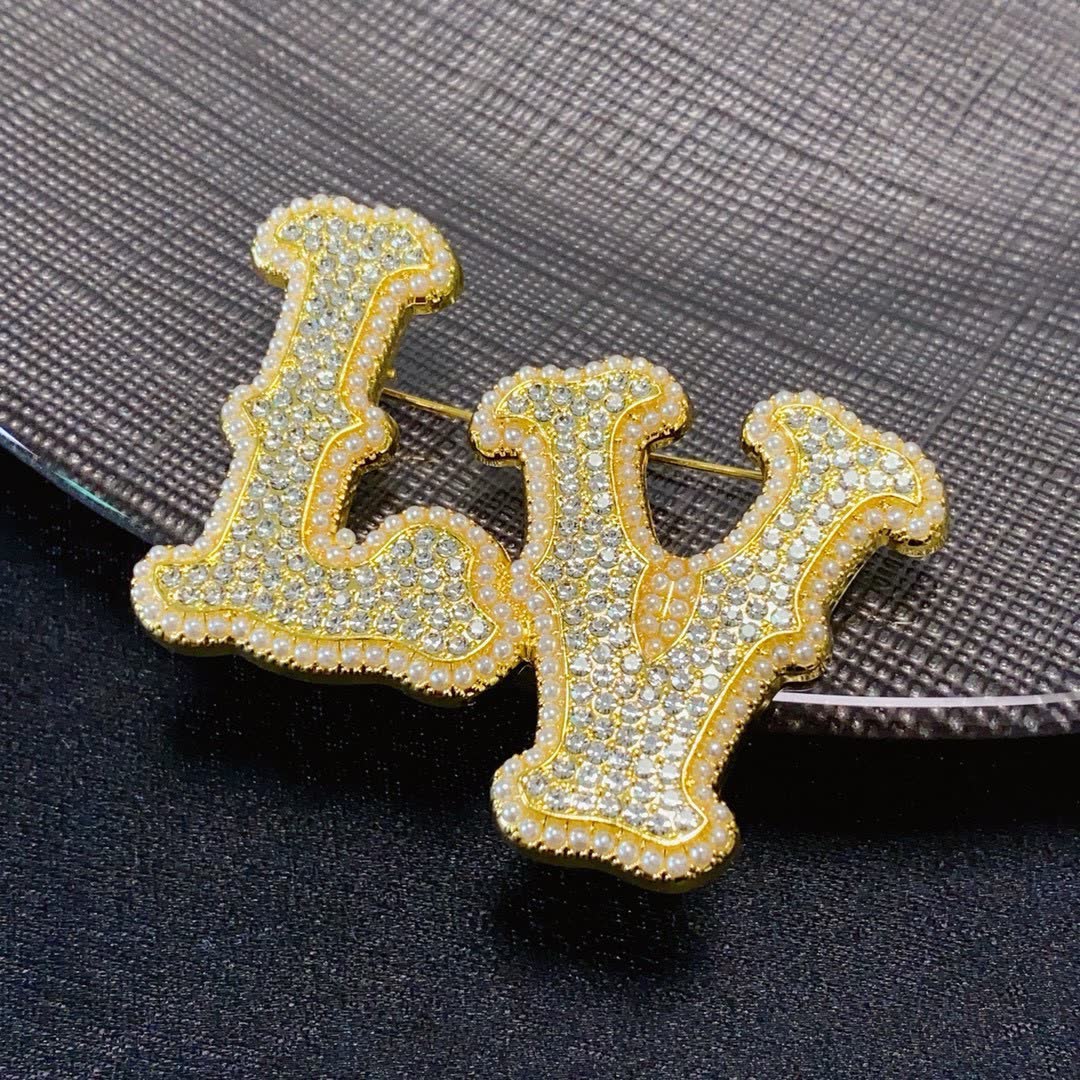 Louis Vuitton Brooch - LV Logo Design